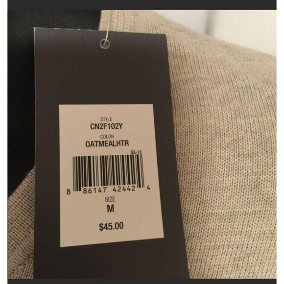 JB John Bartlett  Beige Oatmeal V Neck Sweater Men's M - Picture 3 of 3